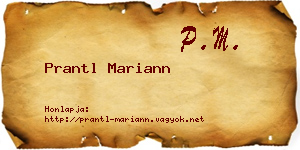 Prantl Mariann névjegykártya
